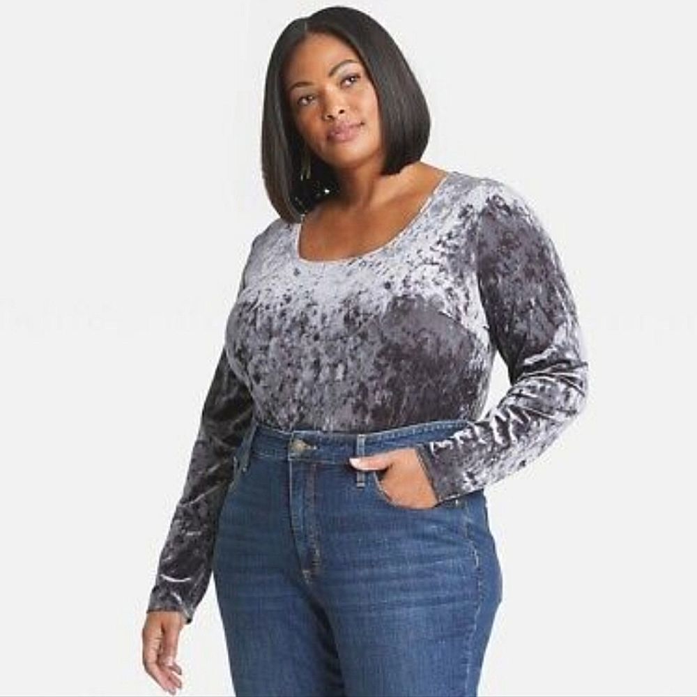 NWT Velvet Long Sleeve Body Suit - Ava & Viv